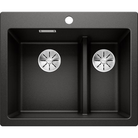Evier Pleon 6 Split 525955 Noir, vidage manuel Evier Pleon 6 Split 525955 Noir, vidage manuel