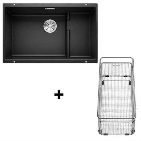 Evier Subline 700-U Level Silgranit 526003 Avec accessoires Noir