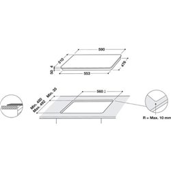 Table de cuisson WBB3760BF induction commandes sensitives