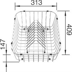Panier à Vaisselle Inox 507829 Carrée 308x405x133 mm