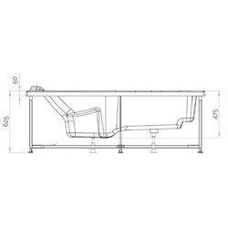 Kineplus BKP4180BGKPL1 180 cm, tête à gauche, kineplus