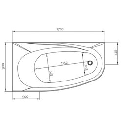 Milonga BMIL170BDSAP1 170 cm, tête à droite, sensation air pool