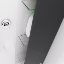 Cabine de douche Horizon C niche 80x80cm Porte pivotante Receveur 12 cm Acier