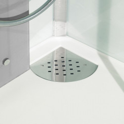 Cabine de douche Horizon C niche 90x90cm Porte pivotante Receveur 12,5 cm Perle noire
