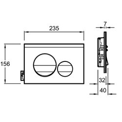 Hors collection E20859-CP-MWH 235x156 mm Chromé mat/brillant