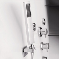 Cabine de douche Horizon rectangulaire 120x91 cm Perle noire Porte coulissante Thermostatique Receveur 12,5 cm