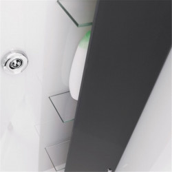 Cabine de douche Horizon rectangulaire 120x91 cm Perle noire Porte coulissante Hydromassante Receveur 12,5 cm