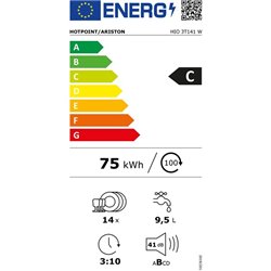 Lave-vaisselle HIO3T141W 14 couverts Tout-intégrable