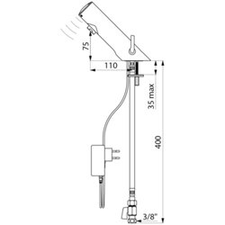 Mitigeur lavabo 490001 Tempomatic Mix 4 alim. Sur secteur - prise, Avec robinets d’arrêt, manette standard