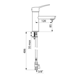 Mitigeur lavabo 2821TEP Bioclip à équilibrage de pression, manette pleine, sans tirette ni vidage