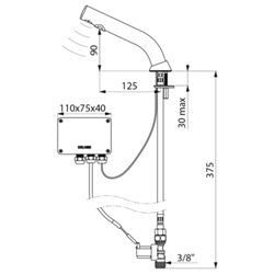 Robinet lavabo 378015 Binoptic alim. Sur secteur
