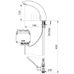 Robinet lavabo 444000 Tempomatic 2 alim. Sur secteur