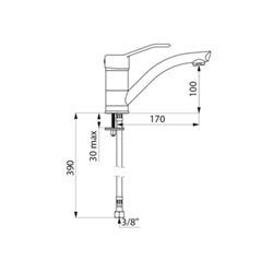 Mitigeur lavabo 2522 manette ajourée 