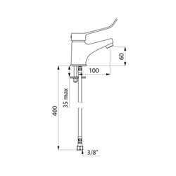 Mitigeur lavabo 2221L levier, sans tirette ni vidage