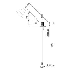 Mitigeur lavabo 490106 Tempomatic Mix 4 alim. Par piles, Sans robinet d’arrêt, manette standard