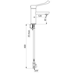 Mitigeur lavabo 2821L Bioclip à cartouche classique, à levier, sans tirette ni vidage