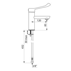 Mitigeur lavabo 2721LEP Securitherm à équilibrage de pression, à levier, sans tirette ni vidage