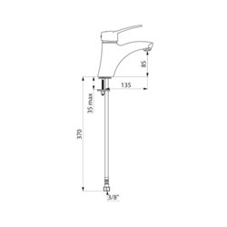 Mitigeur lavabo 2521TEP à équilibrage de pression , manette pleine, sans tirette ni vidage