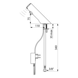 Robinet lavabo 440101 Tempomatic 4 alim. Sur secteur - prise, Sans robinet d’arrêt