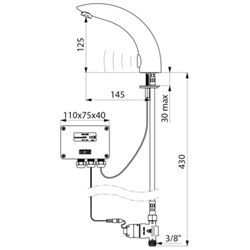 Robinet lavabo 444006 Tempomatic 2 alim. Par piles