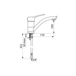 Mitigeur lavabo 2522T manette pleine 
