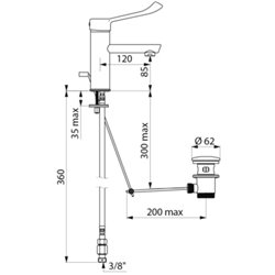 Mitigeur lavabo 2820L Bioclip à cartouche classique, à levier, tirette et vidage