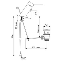 Mitigeur lavabo 2620MINIEP Biosafe Mini à équilibrage de pression, tirette et vidage