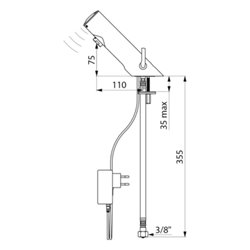 Mitigeur lavabo 490101 Tempomatic Mix 4 alim. Sur secteur - prise, Sans robinet d’arrêt, manette standard