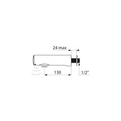 Robinet électronique mural 443426 Tempomatic 4 alim. Par piles, L. 125 mm sur panneau 24 mm