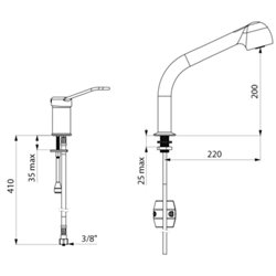Combiné mitigeur mécanique 2599EP à équilibrage de pression , mitigeur et colonne