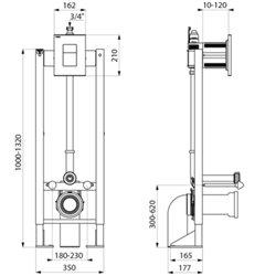 Bâti-support Tempofix 3 564065+763000 autoportante plaque inox satiné