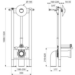 Bâti-support Tempofix 3 578300+578212 en applique simple touche