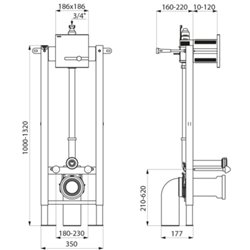 Bâti-support Tempofix 3 564060+464006 en applique piles 6V