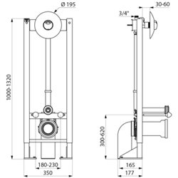 Bâti-support Tempofix 3 578405+578222 autoportante double touche - cloison de 30 à 60 mm