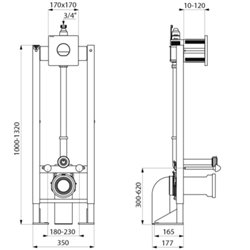 Bâti-support Tempofix 3 564065+763040 autoportante plaque métal chromé