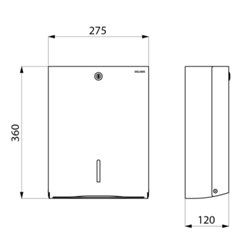 Distributeur mural d'essuie-mains 510601S inox poli satiné 