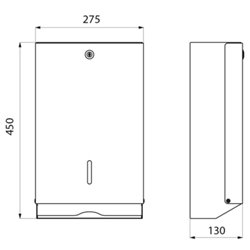 Distributeur mural d'essuie-mains 6607D inox poli satiné 
