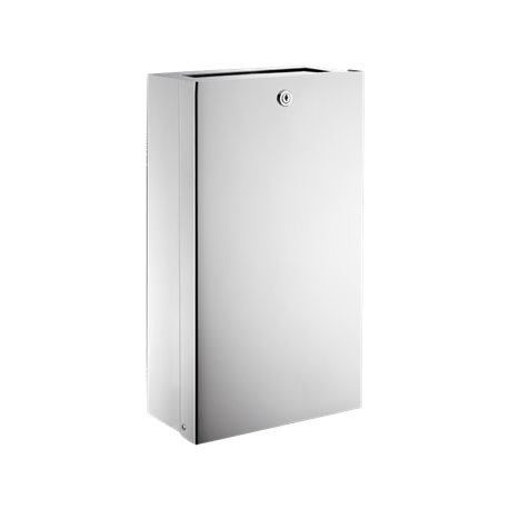 Receptacle mural pour essuie-mains et papiers usagés 6611 inox poli brillant
