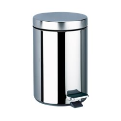 Poubelle ronde à pédale 450P inox poli brillant