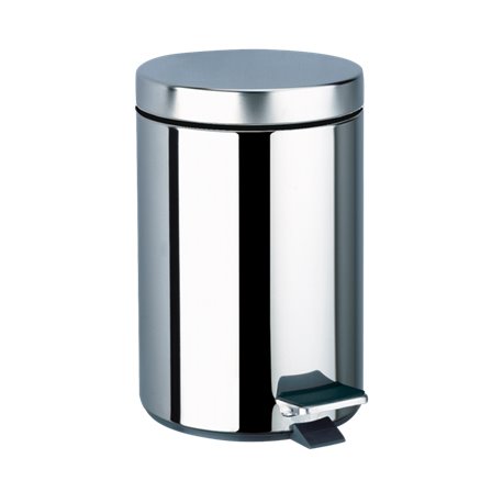 Poubelle ronde à pédale 450P inox poli brillant