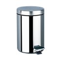 Poubelle ronde à pédale 450P inox poli brillant