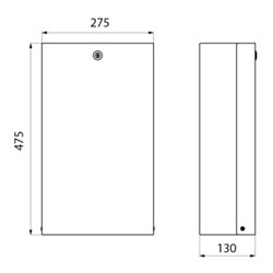 Receptacle mural pour essuie-mains et papiers usagés 6612 époxy blanc