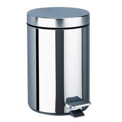 Poubelle ronde à pédale 449 inox poli brillant