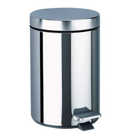 Poubelle ronde à pédale 449 inox poli brillant