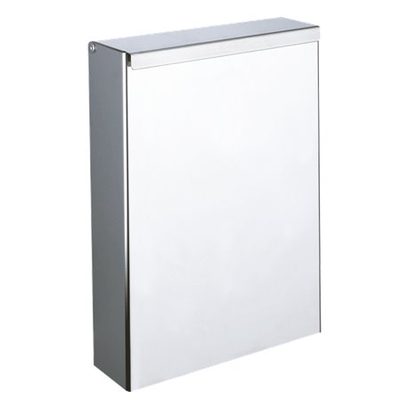 Poubelle de salle de bain rectangulaire 5 Litres, inox poli brillant