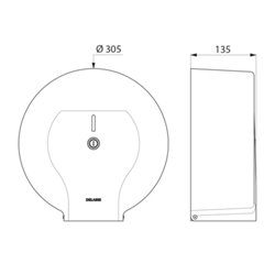 Distributeur de papier WC grand modèle 2910 acier laqué blanc 