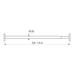 Porte-rideau droit 359 Ø 20 mm réglable
