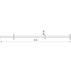 Porte-rideau droit 356 Ø 16 mm 2 m