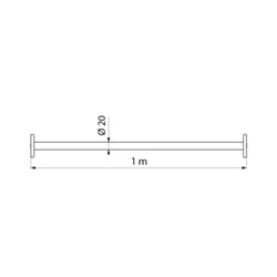 Porte-rideau droit 2359 Ø 20 mm 1 m
