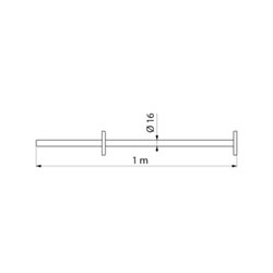 Porte-rideau droit 355 Ø 16 mm 1 m